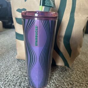 Starbucks Purple and Green Wave Tumbler